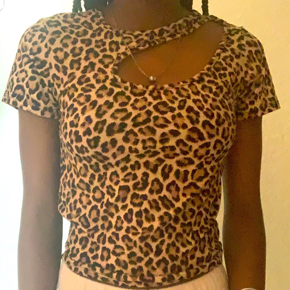 Cutout Cheetah Print Top